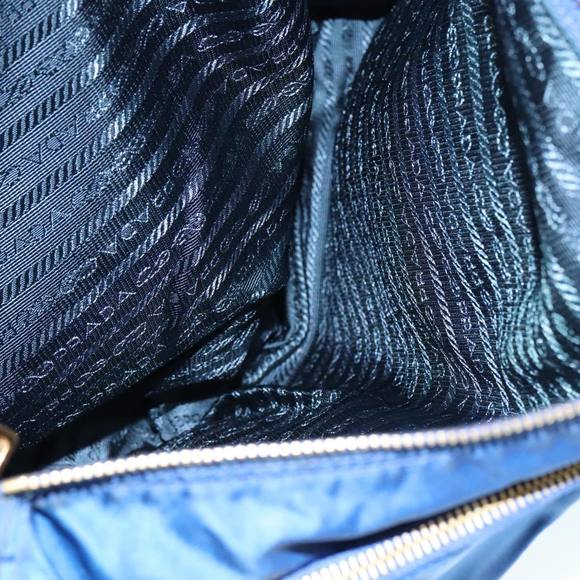 PRADA Shoulder Bag Nylon Blue Gold Auth 90221 - Picture 10 of 16